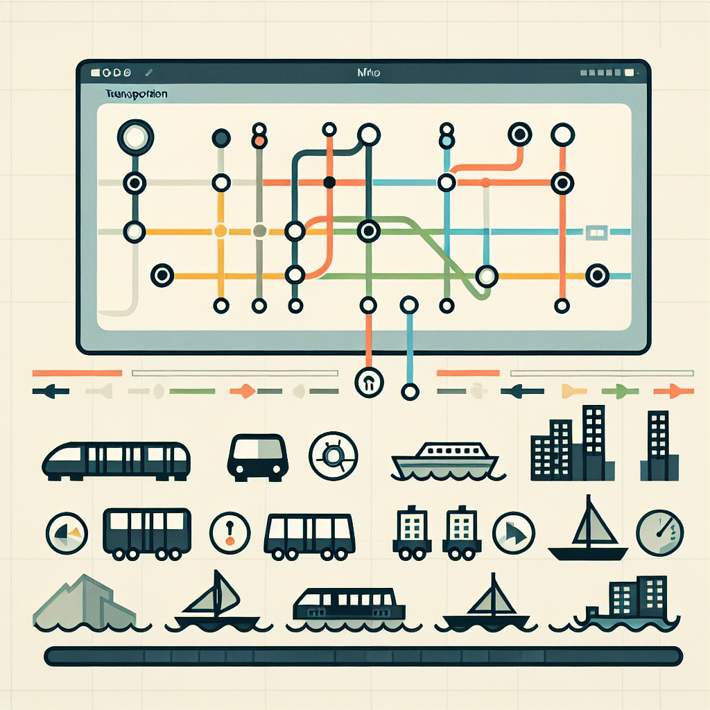 A sleek design of the Mini Metro game interface, illustrating its transport management mechanics and minimalist style.