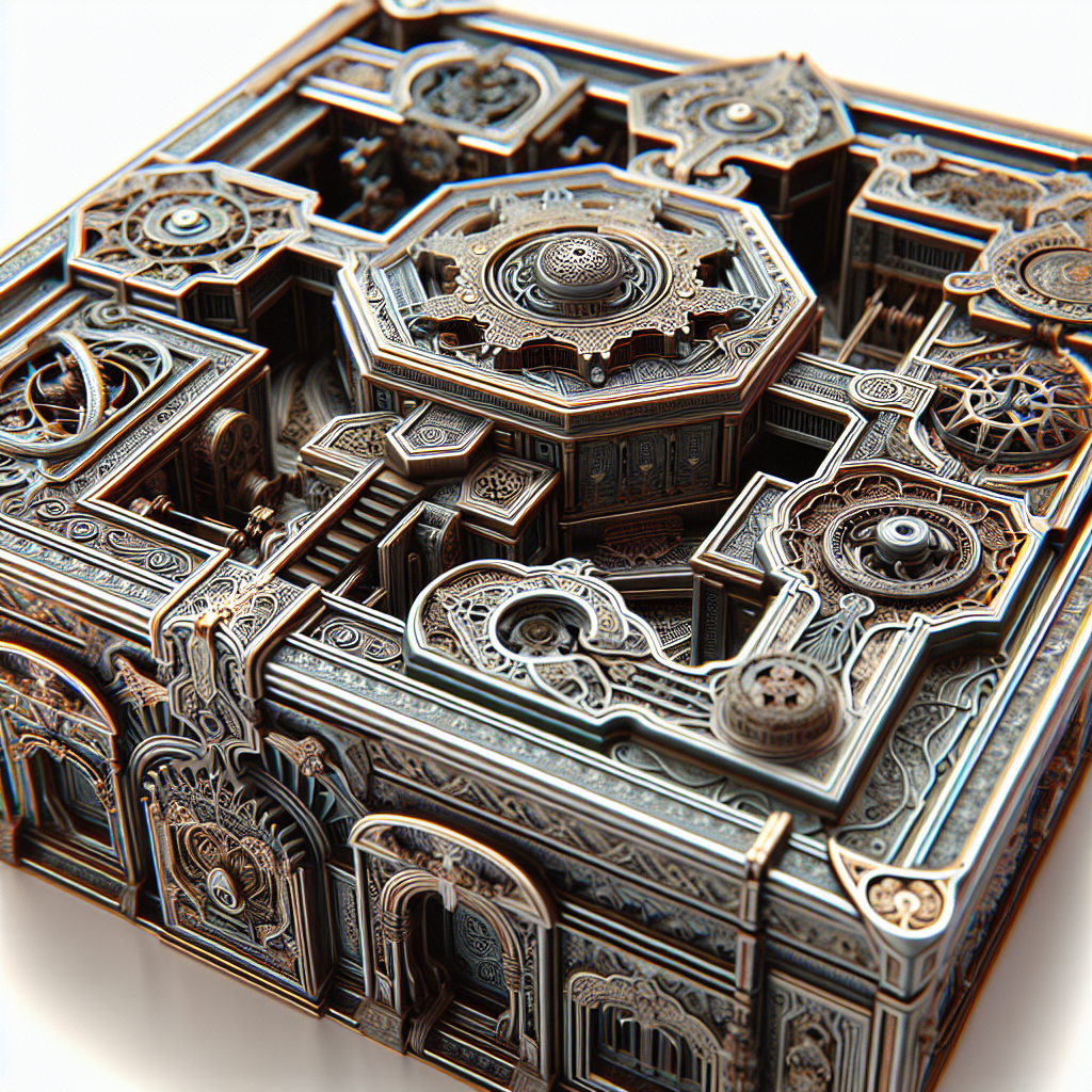 An intricate puzzle box from the game The Room, highlighting its 3D mechanics and detailed graphics.